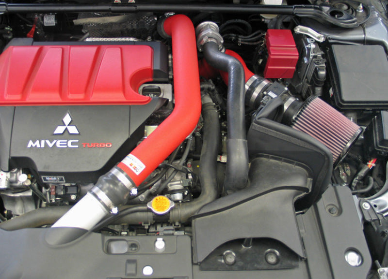 K&N Engineering, K&N Performance Short Ram Intake System Wrinkle-Red Mitsubishi Evolution X 2008-2015 | 69-6546TWR