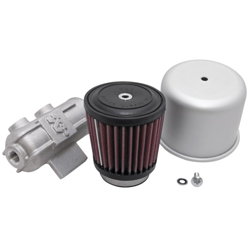 K&N Engineering, K&N Tower Base Covered Crankcase Vent Air Filter w/ Multi-Hose Vents 2in Flange ID / 3in Base OD | 62-1400