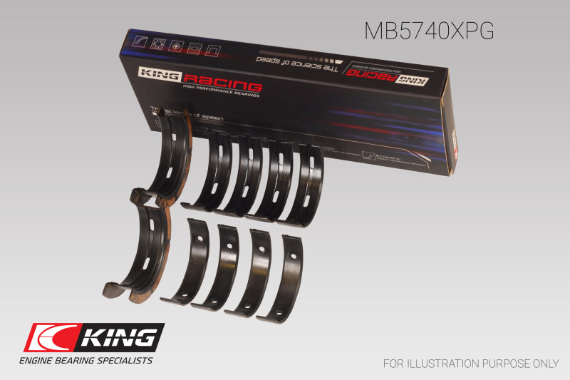 King Engine Bearings, King Subaru EJ20/EJ22/EJ25 Housing Bore + .005 (Size 0.25) Main Bearing Set