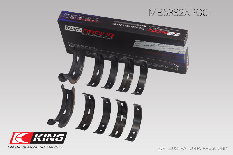 King Engine Bearings, King Subaru EJ20/EJ22/EJ25 (Incl. Turbo) (Size 0.25) pMaxBlack Coated Main Bearing Set