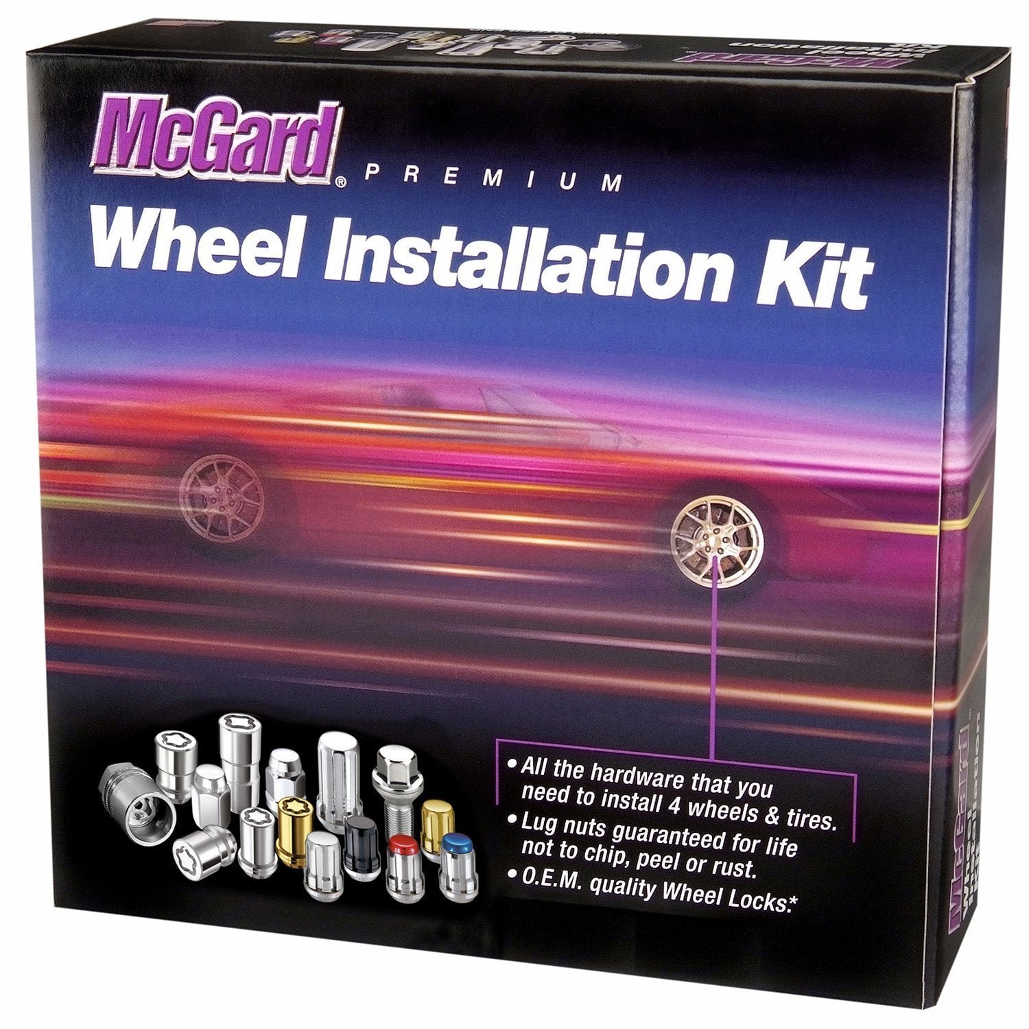 McGard, McGard Bulge Cone Seat Exposed Style Wheel Installation Kit / Black (84551)