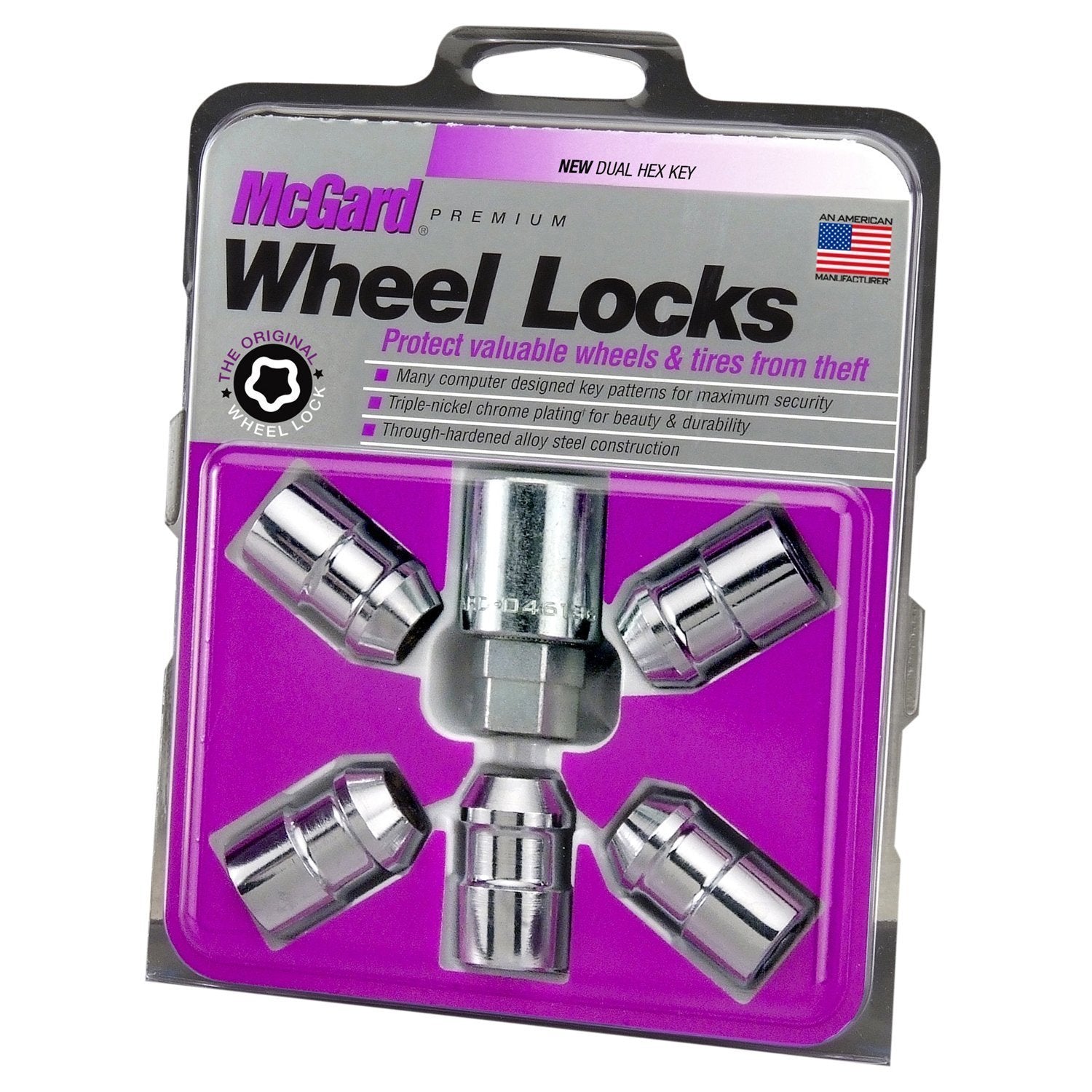 McGard, McGard Cone Seat Exposed Style Wheel Locks / Chrome / 5 Lock Set (24538)