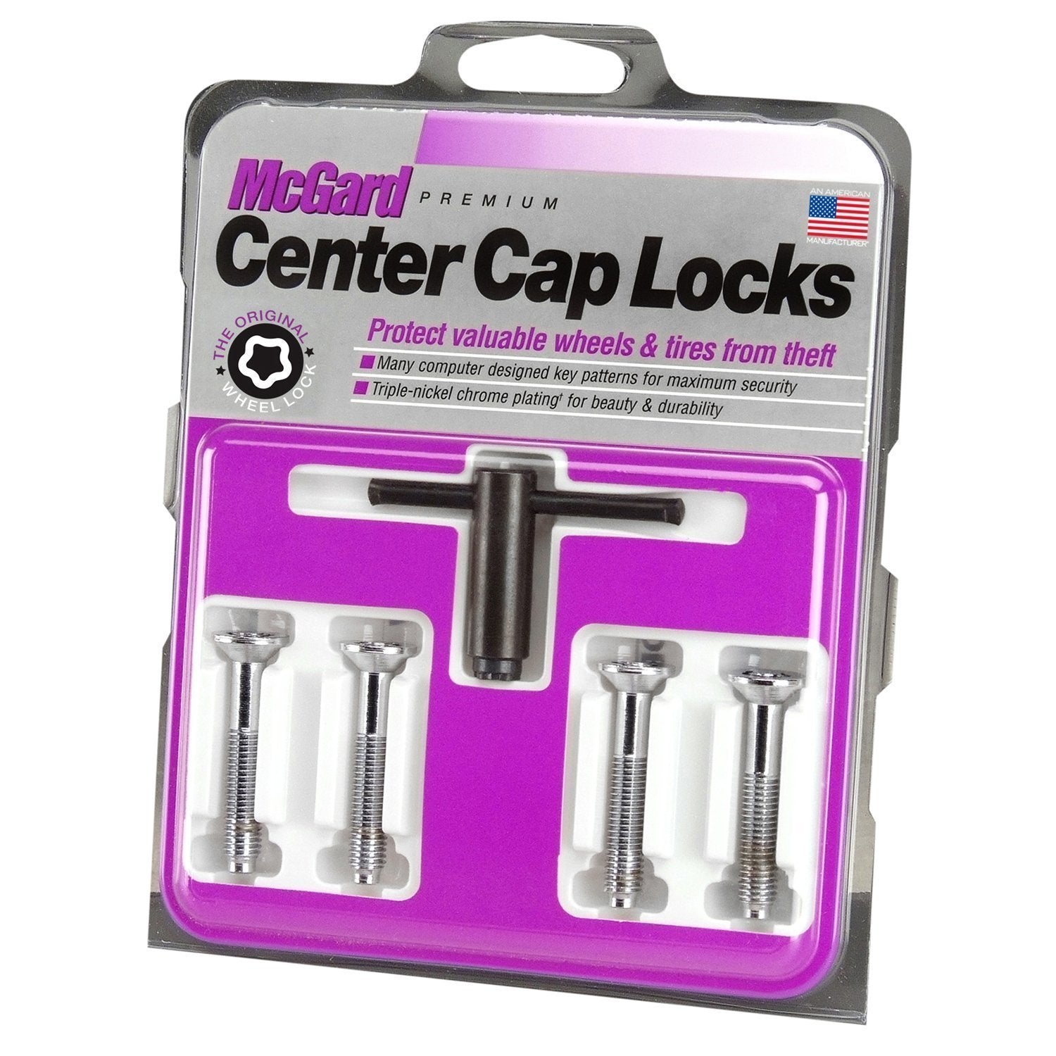 McGard, McGard Cone Seat Style Center Cap Locks / Chrome (77596)