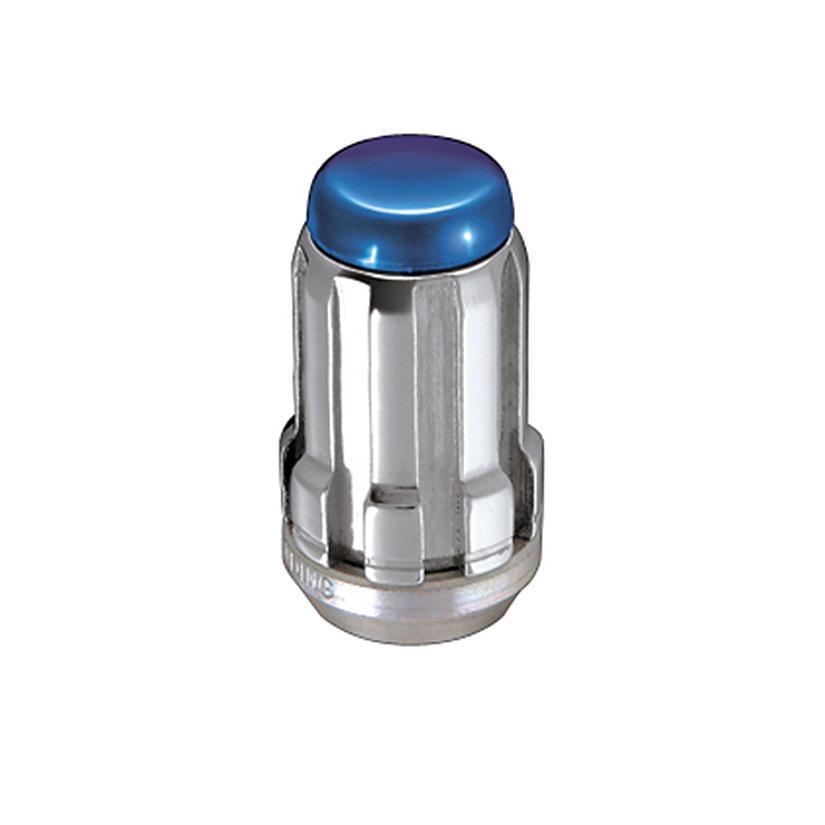 McGard, McGard Tuner Style Cone Seat Lug Nuts / Chrome w/ Blue Caps / Bulk Box (65001BC)
