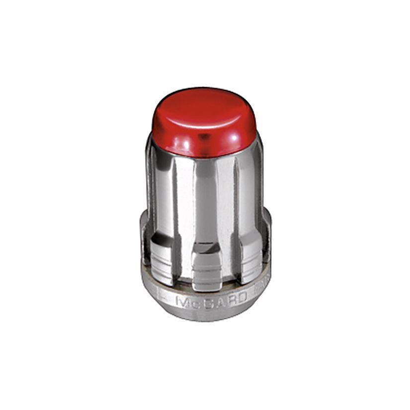 McGard, McGard Tuner Style Cone Seat Lug Nuts / Chrome w/ Red Caps / Bulk Box (65002RC)
