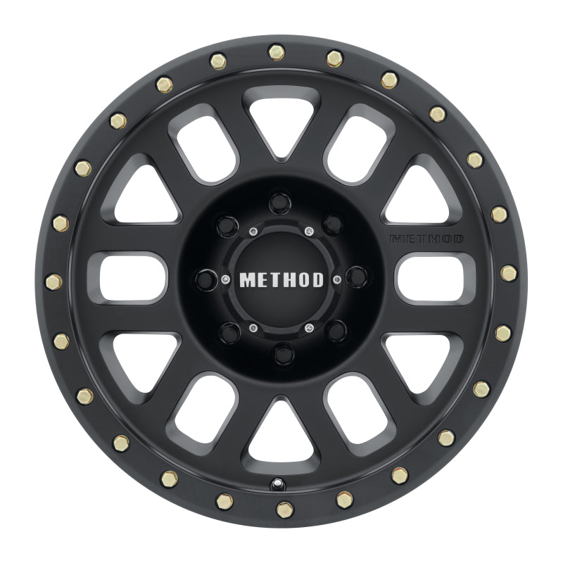 Method Wheels, Method MR309 Grid 17x8.5 0mm Offset 8x180 130.81mm CB Matte Black Wheel