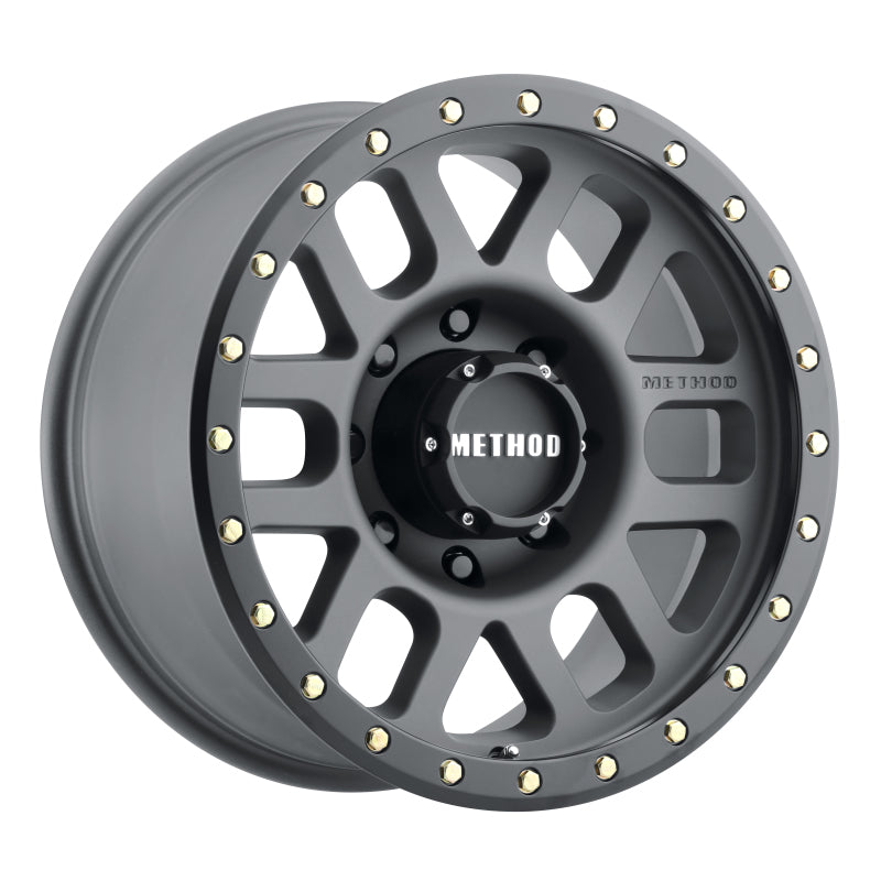 Method Wheels, Method MR309 Grid 17x8.5 0mm Offset 8x180 130.81mm CB Titanium/Black Street Loc Wheel
