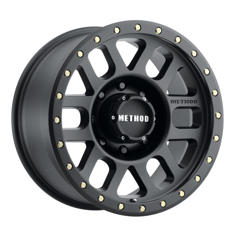 Method Wheels, Method MR309 Grid 17x8.5 0mm Offset 8x6.5 130.81mm CB Matte Black Wheel