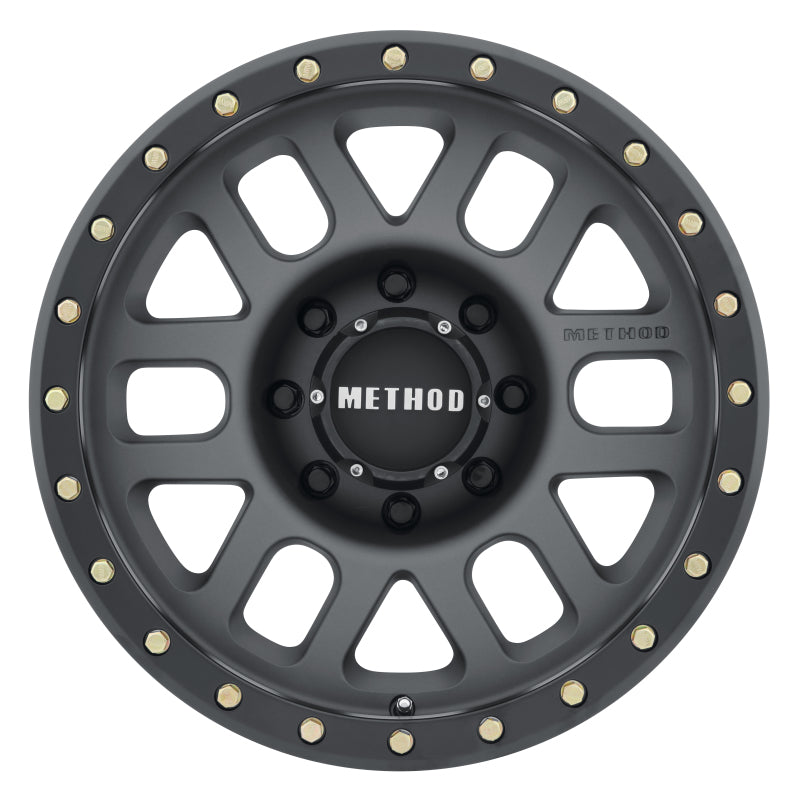 Method Wheels, Method MR309 Grid 18x9 0mm Offset 8x180 130.81mm CB Titanium/Black Street Loc Wheel