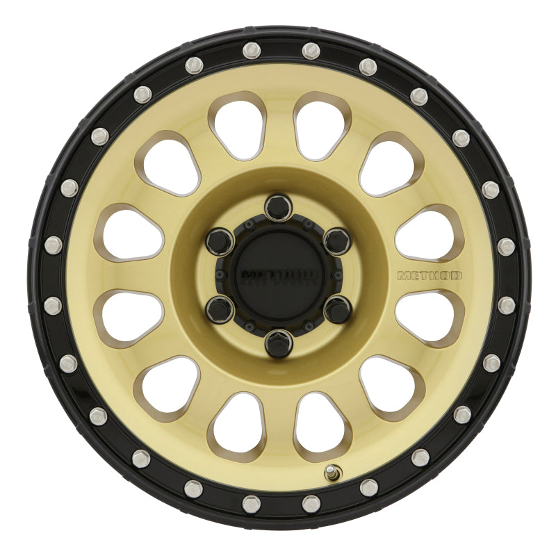 Method Wheels, Method MR315 17x8.5 0mm Offset 6x120 67mm CB Gold/Black Street Loc Wheel