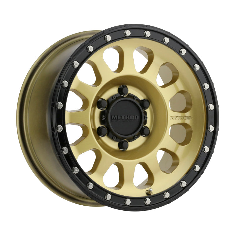 Method Wheels, Method MR315 17x8.5 0mm Offset 6x120 67mm CB Gold/Black Street Loc Wheel