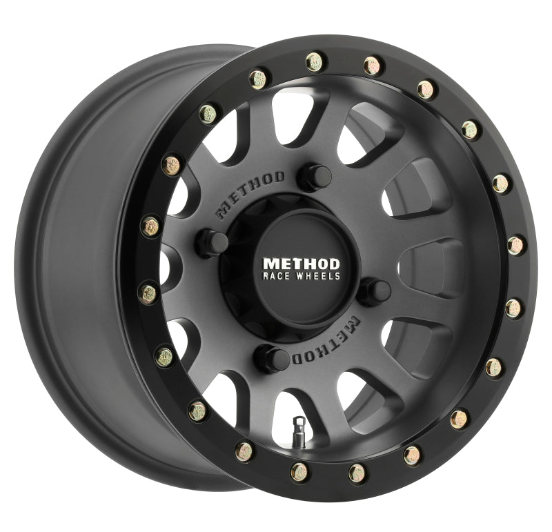 Method Wheels, Method MR401 UTV Beadlock 15x7 4+3/+13mm Offset 4x136 106mm CB Titanium w/Matte Black Ring Wheel